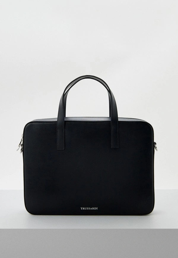 Trussardi Laptop Bag 100% Leather Black